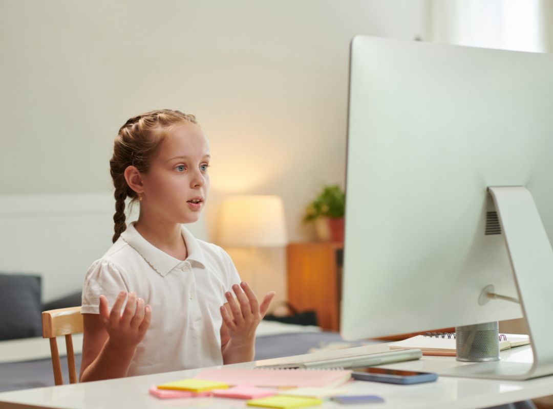 Students working during a Speak Up class